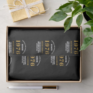 50. Geburtstag 1976 Schwarz Gold Chic Elegant Seidenpapier