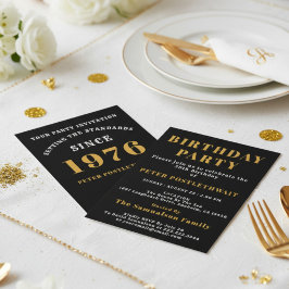 50. Geburtstag 1976 Schwarzes Gold Personalisiert Einladung