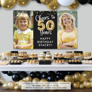 50. Geburtstag 2 Fotos Cheers to 50 Years Confetti Banner