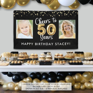 50. Geburtstag 2 Fotos jubeln bis 50 Jahre Banner