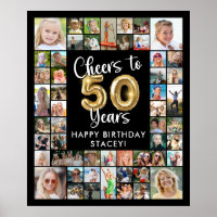 50. Geburtstag 41 Foto Collage Cheers to 50 Years