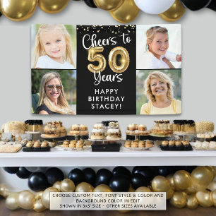 50. Geburtstag 4 Fotos Cheers to 50 Years Confetti Banner