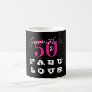 50. Geburtstag 50 fabelhafte Hot Pink Birthday Kaffeetasse