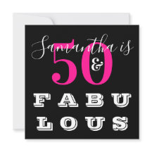 50. Geburtstag 50 fabelhafte Hot Pink Geburtstagsp