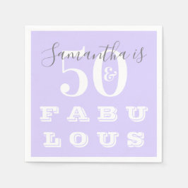 50. Geburtstag 50 fabelhafte Lila Geburtstagsparty Serviette
