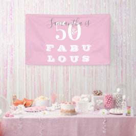 50. Geburtstag 50 fabelhafte Pink Gray Geburtstags Banner