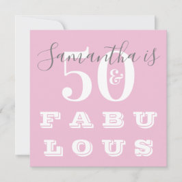 50. Geburtstag 50 fabelhafte Pink Gray Geburtstags Einladung