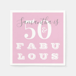 50. Geburtstag 50 fabelhafte Pink Gray Geburtstags Serviette