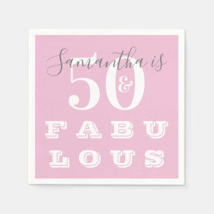 50. Geburtstag 50 fabelhafte Pink Gray Geburtstags Serviette