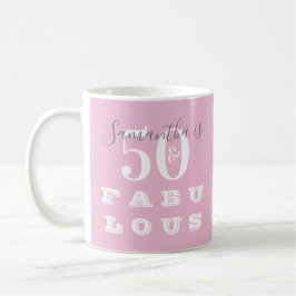 50. Geburtstag 50 fabelhafte Pink Gray Personalisi Kaffeetasse