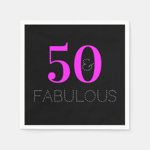 50. Geburtstag 50 fabelhaftes Neon Pink Black Part Serviette