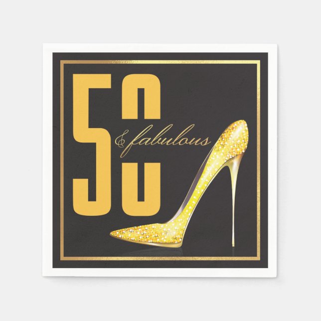 50. Geburtstag 50 & Fabulous Party Serviette (Vorderseite)