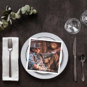 50. Geburtstag 50 Foto 50 Typ Skript Serviette