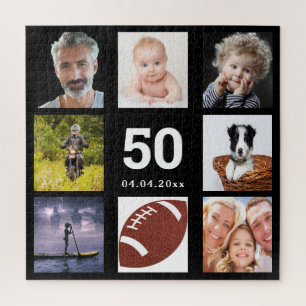 50. Geburtstag 50 Foto Collage Typ Mann schwarz Puzzle