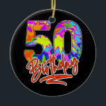 50. Geburtstag 50 Jahre Alte Männer Frauen Gefärbt Keramik Ornament<br><div class="desc">50. Geburtstag 50 Jahre alte Männer Frauen Gefärbte Krawatte Party Geschenk. Perfektes Geschenk für Ihren Vater, Mama, Papa, Männer, Frauen, Freunde und Familienmitglieder am Erntedank Tag, Weihnachten, Muttertag, Vatertag, 4. Juli, 1776 Unabhängiger Tag, Veteranen Tag, Halloween, Patrick's Day</div>