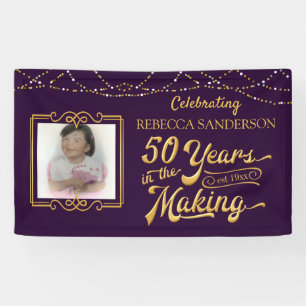 50. Geburtstag 50 Jahre im Entstehen LILA Banner