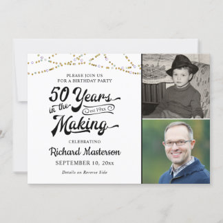 50. Geburtstag 50 JAHRE IM MAKING Black Gold Einladung