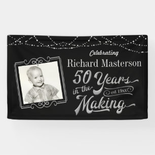 50. Geburtstag 50 JAHRE IM MAKING Black Silver Banner