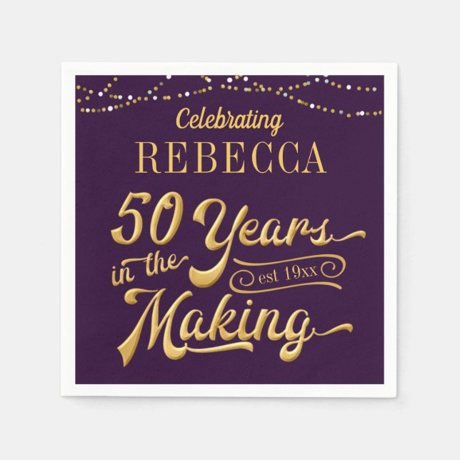 50. Geburtstag - 50 JAHRE IM PERSONAL Serviette (Vorderseite)