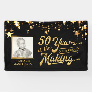 50. Geburtstag 50 JAHRE IN DEN MAKING Gold Stars Banner
