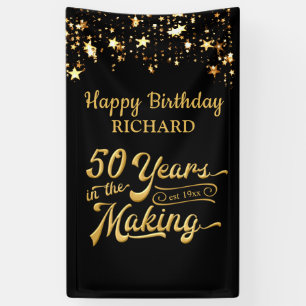 50. Geburtstag 50 JAHRE IN DEN MAKING Gold Stars Banner