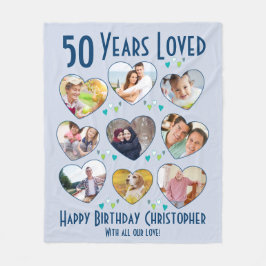 50. Geburtstag 50 Jahre Liebe Foto Collage Fleecedecke