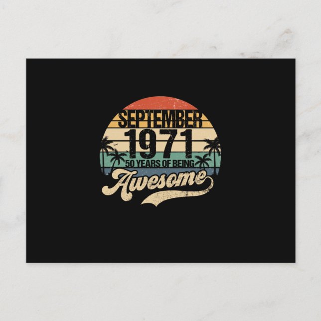 50. Geburtstag 50 Jahre Phantastisch seit Septembe Ankündigungspostkarte (Vorderseite)