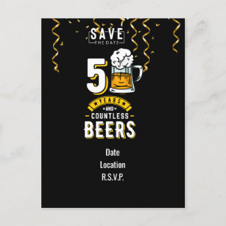 50. Geburtstag 50 Jahre & zahllose Biere Einladungspostkarte