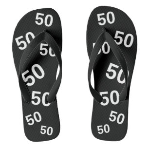 50. Geburtstag 50 Muster Flip Flops