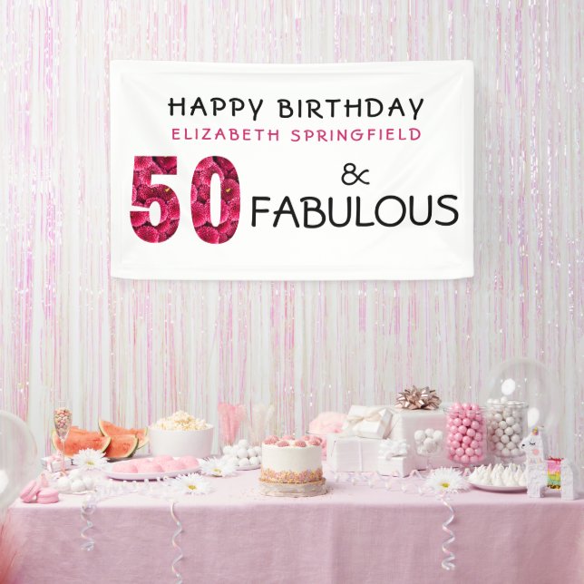 50. Geburtstag 50 und fabelhaft Personalisiert Banner (Party)