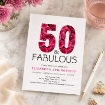 50. Geburtstag 50 und fabelhaft rosa Blüte