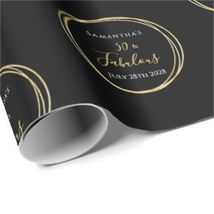 50. Geburtstag 50 und fabelhaftes Black Gold Gebur Geschenkpapier