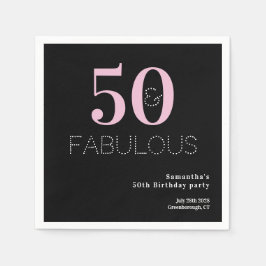 50. Geburtstag 50 und fabelhaftes Black Pink Party Serviette