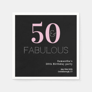 50. Geburtstag 50 und fabelhaftes Black Pink Party Serviette