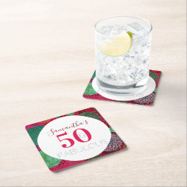 50. Geburtstag 50 und fabelhaftes, einzigartiges P Rechteckiger Pappuntersetzer