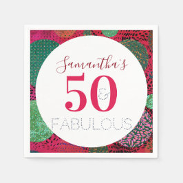 50. Geburtstag 50 und fabelhaftes, einzigartiges P Serviette