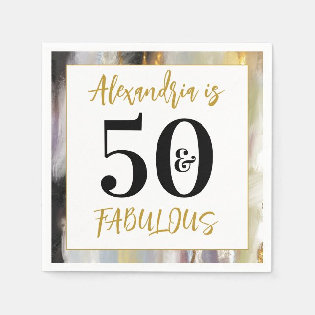 50. Geburtstag 50 und fabelhaftes Personalisiertes Serviette (Vorderseite)