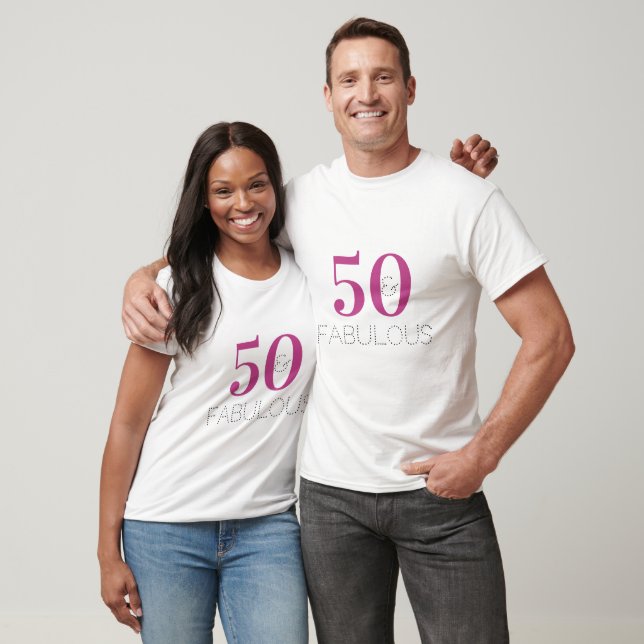 50. Geburtstag 50 und Fabulous Magenta T-Shirt (Unisex)
