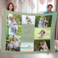 50. Geburtstag 7 Foto Collage Sage Green