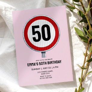 50. Geburtstag ALTER Grenzwert Schild Einladung