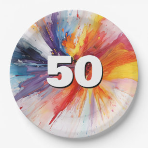 50. Geburtstag, Anstrich Pappteller