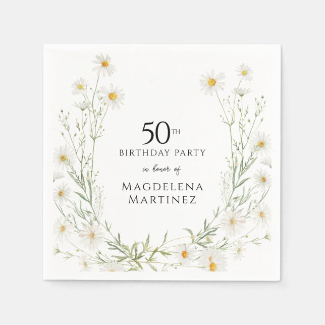 50. Geburtstag April Geburtsmonatsblume Serviette (Vorderseite)