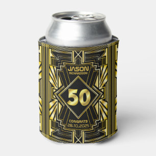 50. Geburtstag Art Deco Gold Black Great Gatsby Dosenkühler