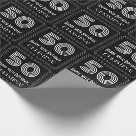 50. Geburtstag: Art Deco Inspiriert Look "50" w/ N Geschenkpapier