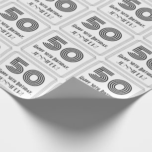 50. Geburtstag: Art Deco inspirierter Stil "50" + Geschenkpapier