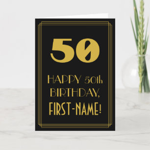 50. Geburtstag – Art Deco inspiriertes Aussehen "5 Karte