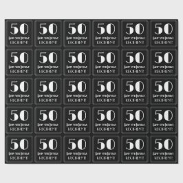 50. Geburtstag - Art Deco  Look "50", Name Geschenkpapier