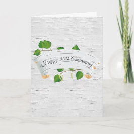 50. Geburtstag auf Birch Tree Scroll Karte