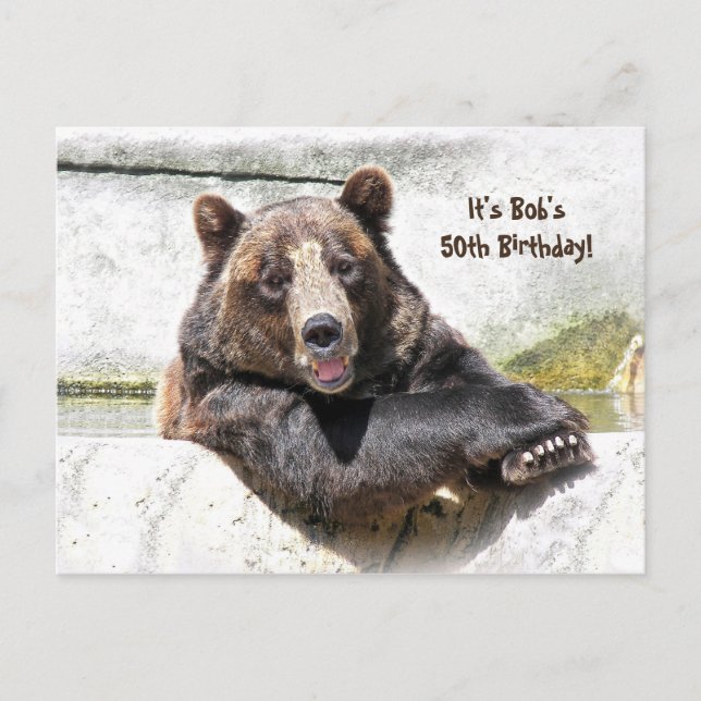 50. Geburtstag Bären Party laden Postkarte (Vorderseite)