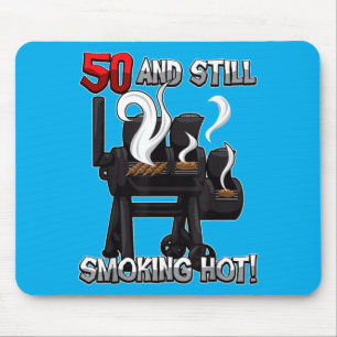 50. Geburtstag Bbq-Zitat _smoking Hot_ Grillparty Mousepad